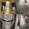 빌라 듀플렉스 나선형 계단 샹들리에 거실 식당 라이트 호텔 로비 펜던트 램프를위한 호텔 로비 결정 LED LUSTER 85-260V