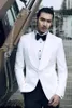 Mäns kostymer Blazers Custom Made White Mens Groom Tuxedos Groomsmen Bröllop för Män Party Dinner Man (Jacka + Byxor)