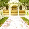 Decorazione per feste Puntelli per matrimoni Cornice per sfondo Scaffale in ferro battuto Supporto per fiori Display ad arco pentagonale Oro galvanico