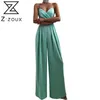 Women Jumpsuit Sleeveless Wide Leg Backless Rompers Womens Suspender High Waist Plus Size Summer s 210524