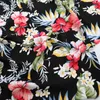 1 meter x 1,4 meter svart Hawaii tyg Soft Summer Dress Material Rayon Bomull 210702