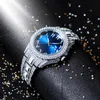 Montres-bracelets Numéro arabe Montres pour hommes Luxe Hiphop Iced Out Montre Argent Or Strass Bling Quartz Montre-Bracelet Cadeaux1677