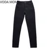 Winter dicke warme Jeans für Frauen Mom Jeans blau grau schwarz Frau hohe elastische plus Größe Jeans weibliche Denim dünne Bleistifthosen 211206
