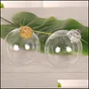 Décorations Festive Party Supplies Home Gardenwedding Bauble Ornements de Noël Boules de mariage en verre transparent 3quot 80mm 7045779