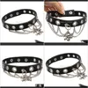 Hangende kettingen Drop levering 2021 Hangers A042 Persoonlijkheid Punk Style Rock Band Sieraden Super cool lederen schedel ketting HEFSD