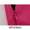 KPYTOMOA Dames 202 Chique Mode Zachte Touch Shiny Mini Rok Vintage Hoge Taille Side Rits Dames Rokken Mujer 210621