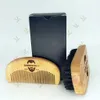 Brush and Comb Set for Hair Beard Mustache MOQ 100 Sets OEM Customize LOGO Eco-Friendly Bamboo Facial Grooming Kits with Custom Box Man Beards Care
