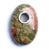 Mini Portable Natural Unakite Jasper Palm Gemstone Pipes for Weed Tobacco Smoking Healing with 3pcs Free Pipe Screens Filters