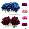 Other Jewelryother Fashion Jewelry Women Prom Headpiece Charm Hair Aessories Pins Clips Rose Flower Combs Wedding Bridal Drop Delivery 2021