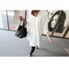 Spring Autumn White Long Cotton Tops Women Bf Loose Blouse Shirt Plus Size Batwing Sleeve Pockets S-5xl Blusas Streetwear 210513