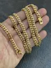 6mm Mens Cuban Miami Link Chain Box Lock Real 14k Gold Plated Stainless Steel 28'188S