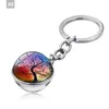 2021 Trendy Tree of Life Keychain Double Side Glass Ball Pendant Key Chain Gift for Men Backpack Keyring Holder Keychain Charms G1019