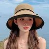 Широкий Brim Sun Hat Cap Cap Cavet Hat Summer Travel Beach Sun Hat Пакетная крышка Открытый Cap UPF 50+ Флоппи Бак Аксессуары G220301