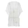 Swim Wear Tassel white bikini cover up Summer fashion beach dress women tunic Sexy swimsuit cover-ups female sarong kimono new