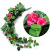 Newartificial Hanging Rose Flowers Party Garden Dekoration 7 Färger Eco-Friendly Leaf Garland Plants Vine Leaves DIY EWB6734