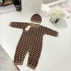 Herbst Winter Baby Strampler Langarm Säugling Jungen Mädchen Overalls Kleidung Herbst Gestrickte Neugeborene Kleinkind Kinder Onesies Mit Hut Und Decke