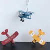 Estatuetas de objetos decorativos Avião retrô Modelo de avião de metal Vintage Planador Miniaturas para decoração de casa