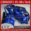 Kropp + Tank för Honda CBR600 CBR 600 F3 FS CC 600F3 95 96 97 98 Bodywork 64NO.91 CBR600F3 CBR600Fs Gloss Blue 600CC 1995 1996 1997 600FS CBR600-F3 95-98 Fairings Kit