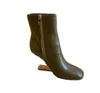 2021 winter special-shaped heel women's boots leather designer shoes factory wholesale size 36-41