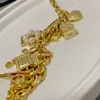 2022 New Brand Fashion Jewelry For Women Thick Chain Party Light Gold Color Tassel Charm C Pendant Choker Top Luxury Brand61537999318972