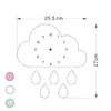 Nordico stile Nursery Clock Wooden Cloud Coindrop Shaped Wall Kids Baby Room Clocks Home Decor 28 * 16cm