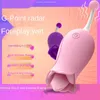 2 in1 léchage haute fréquence g-spot Rose vibrateur clitoridien Clitoris stimulateur de langue Massage du mamelon Vaginal jouets sexuels pour les femmes