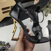 zapatos de mujer de moda tacones altos en 2022 combinación de cinta fina con material de cuero de mujer de 10,5 cm tamaño 35-41