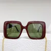 Big Metal Square Frame Sunglasses With Box Chain Fashion Elegant Beach Eyewear UV400 Protection Eyeglasses Vacation Sun Glass