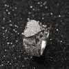 Hip Hop New Men's Big Love Men Ring Famous Brand Iced Out Micro Pave CZ Rings Punk Rap Jewelry2860