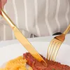 20 pcs 18/10 de aço inoxidável Restaurante ouro talheres Golden Luxury Cutlery Set Engrossar Punho de Talheres de Talheres para 4 211012