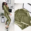 Womail Women Dressuit Jesień Moda Kobiet Dwa Kawałki Z Długim Rękawem Cekiny Kurtka + Długie Spodnie Zestaw 2 sztuk Zestaw Sporta Kostium Kobiet 831 Y0625