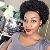 Kort Afro Kinky Curly Pixie Cut Human Hair Wigs för Black Women Brazilian Full Machine Made Wig