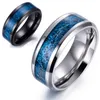 Letzter Herrenring-Design, schwarzer Edelstahl, blaue Camo-Inlay-Bänder, Premier-Schmuck, individuell, Saudi-Arabien, Gold, Hochzeit, gut