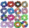 12 Kolory Ponytail Holder Hair Scrunchy Elastyczne Laserowe Włosy Bands Scrunchys Hairbands Krawaty Liny Dla Kobiet Dziewczyn