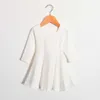 Otoño niñas vestido de manga larga algodón ropa para niños vestidos sin hombros para niñas ropa infantil DT484 Q0716