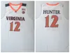 Hombres NCAA Virginia Cavaliers # 5 Kyle Guy 12 De'Andre Hunter College Camisetas de baloncesto Camisetas cosidas blancas S-XXL