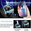 Bluetooth 5 0 Auto Adapter Kit Fm-zender Draadloze Radio Muziekspeler Auto Kits Blauwe Cirkel Omgevingslicht Dual usb Poorten Charge253w