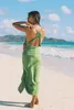 Women Dress Halter Backless Bohemia Sexy Long Irregular Maxi es Loose Casual Summer Beach es Plus Size 210513