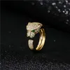 Classic Trend Copper Micro Inlaid Zircon Leopard Ring Fashion Atmosphere Leopard Diamond Mouth Leopard Head Ring7865178