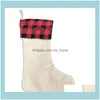 Décorations Festive Party Supplies Home Gardenchristmas Buffalo Plaid Stocking Santa Chaussettes Suspendues Noël Enfants Cadeaux Sacs De Rangement Noël