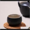 Mats Pads Table Decoration Kitchen, Dining Bar Home & Garden Drop Delivery 2021 6Pcs/ Drink Coasters Set For Kungfu Tea Aessories Round Table