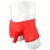 Underbyxor Sexi Mäns Boxer Shorts Is Silk Mens Cheeky Underkläder Elephant Panties med Hole Low Rise Transparent make röd