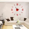 Duży zegar ścienny 3D DIY nowoczesny design zegary kwarcowe akrylowe lustro domowe naklejki Dekoracje naklejki salon Horloge wiszące H1230