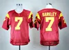 Chen37 USC Trojans Jersey Men 7 Matt Barkley Michael Bowman 43 Troy Polamalu Clay Matthews NCAA Football Jerseys College Pac Red