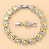 2021 Vintage Aksesuarlar 925 Ayar Gümüş Güzel Sarı Taş Charm Bilezik ve Kadınlar Için Bilezik Takı Yapımı