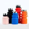 Style Fashion Portable Silicone Folding Water Bottle Creative Outdoor Sports Bicycle Plastic Drinkware Advertising Cups 211013