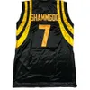 Custom rétro dieu Shammgod Wells # 7 Jersey de basket-ball saoudien cousu de taille noire s-4xl tout nom et numéro de qualité de qualité supérieure