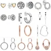 925 Sterling Silber Pendientes Runde Herzförmige Ohrstecker Für Frauen Fit Original Charms DIY Edlen Schmuck geschenk