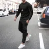 Men's Tracksuits Autumn Sportswear Sets Solid Color Tracksuit Men Casual Long Sleeve Sweatshirt+Long Pants Jogging Suit Ropa Hombre