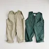 Drużyny dla dzieci moda dziewczyny bez rękawów luźne kombinezony wiosna jesień chłopcy kieszeni dzieci spodnie dorywczo 210515